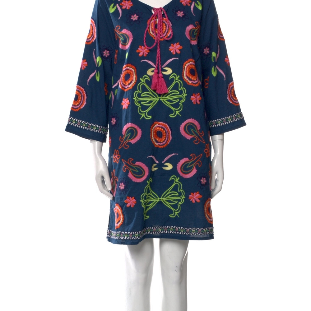 Frances Valentine Red and Green Resort Mini Dress